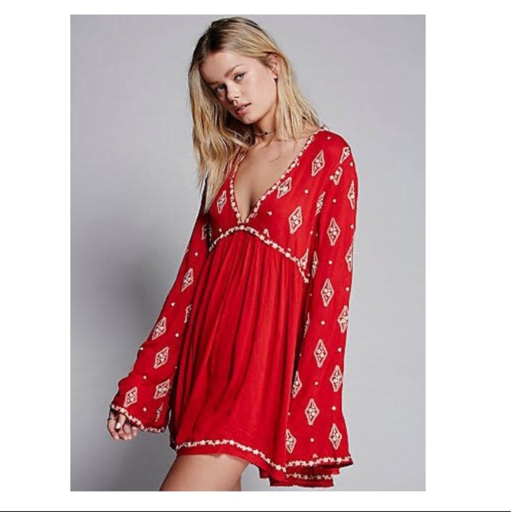 Free People Diamond Embroidered Top